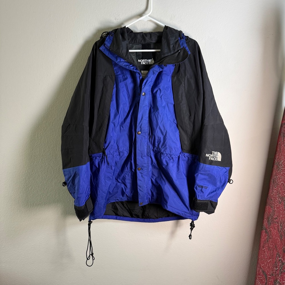The North Face Vintage Gore-Tex Mountain Light Jacket Blue Black Mens Large